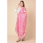Generic Women's Art Silk Printed Dupatta (Pink, Length: 2.25 to 2.50 Mtr)