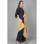 Generic Women's Velvet Gotta Patti Dupatta (Gold, Length: 2.25 to 2.50 Mtr)