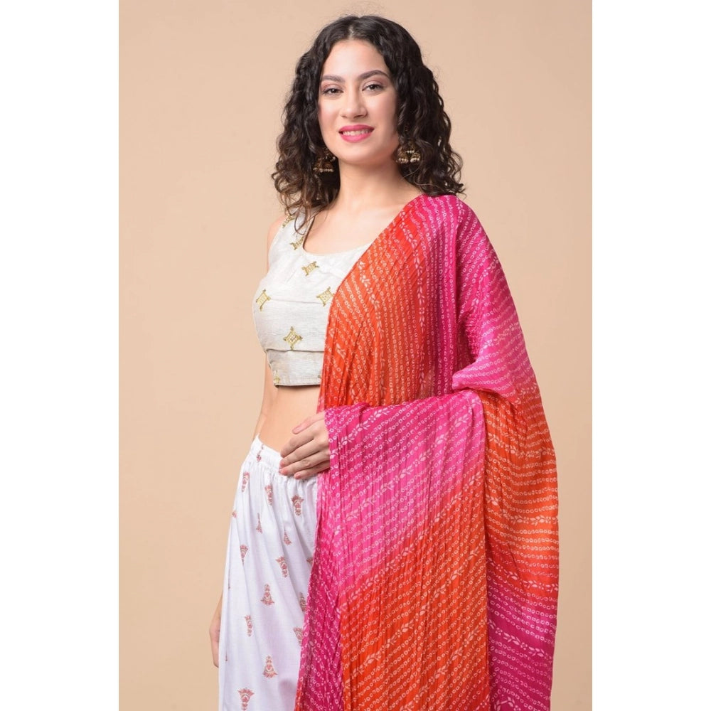 Generic Women's Chanderi Printed Dupatta (Multicolor, Length: 2.25 to 2.50 Mtr)