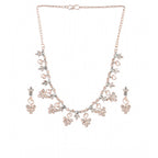 Generic Women's Rose Gold Plated Brass Necklace &amp; Earings Set (Gold)