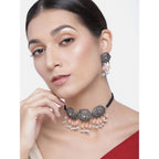 Generic Women's Rose Gold Plated Alloy Necklace &amp; Earings Set (Orange)