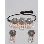 Generic Women's Rose Gold Plated Alloy Necklace &amp; Earings Set (Orange)