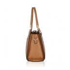 Generic Women's Faux Leather Textured Adjustable Long Belt Handbag (Brown)