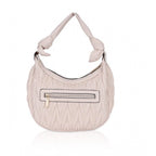 Generic Women's Faux Leather Textured Handbag (Beige White)