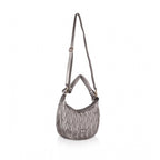 Generic Women's Faux Leather Textured Handbag (Silver Grey)