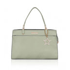 Generic Women's Faux Leather Textured Adjustable Long Belt Handbag (Green)