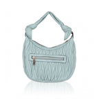 Generic Women's Faux Leather Textured Handbag (Blue)