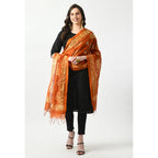 Generic Women's Cotton Printed Dupatta (Mustard, Length: Free Size)