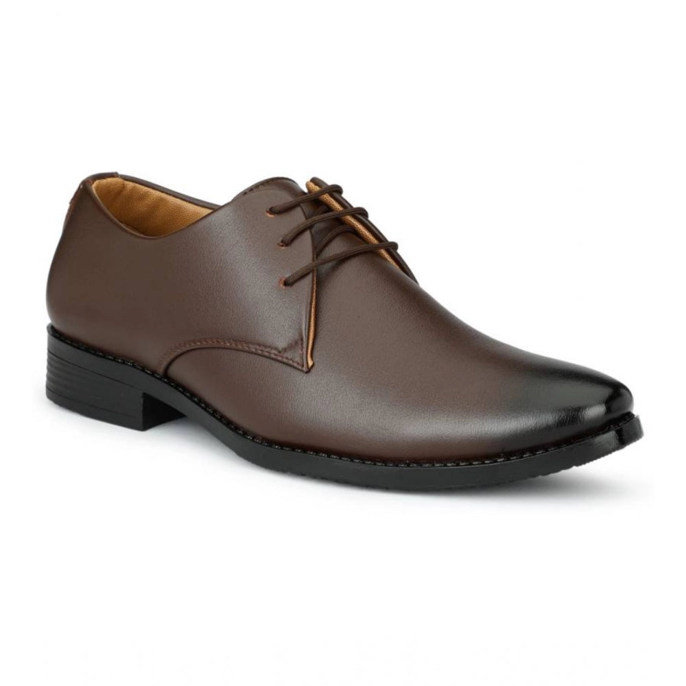 Generic Men's Faux Leather Formal Shoes (Brown)