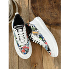 Generic Men's Casual Synthetic Printed Lace-Up Shoes (White)