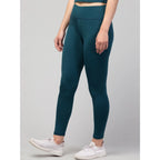 Generic Women's Polyester Solid Ankle Length High-Rise Tights (Green)