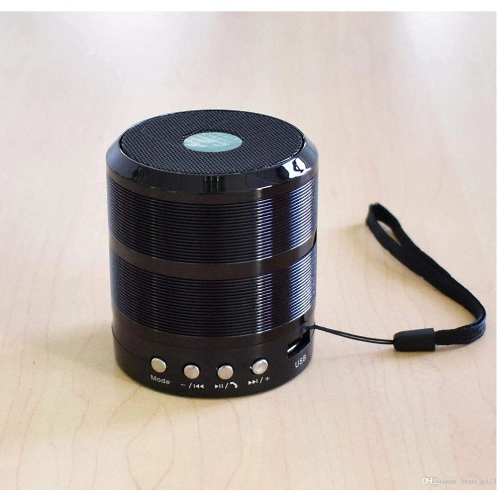 Generic Plastic Rubber Wireless WS887 Bluetooth Speaker (Black)
