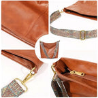 Generic Women's PU Leather Medium Sling bag Zipper Handbag (Brown)