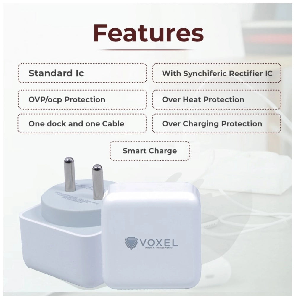 Generic VOXEL 25 Watt ' C ' Port PD Charger AB Plastic (White)