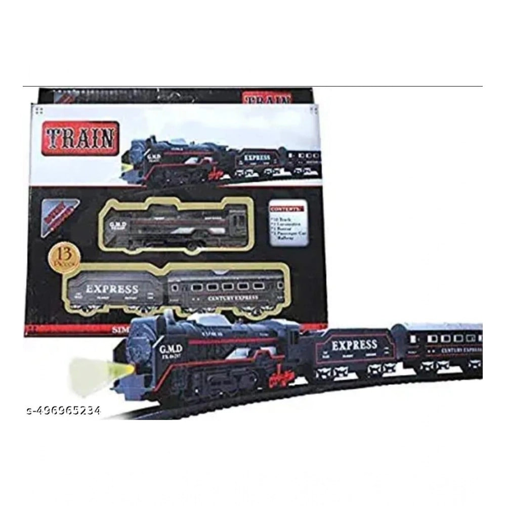 Generic Plastic Amazing Musical Classic Toy Train 13Pcs Toy Set (Multicolor)