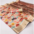 Generic Women's Cotton Silk Printed Saree With Unstitched Blouse 5.5Mtr (Multicolor)