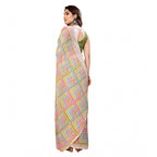 Generic Women's Small Lace Georgette Printed Ready-to-Wear Saree With Unstitched Blouse 5.5 Mtr (Green)