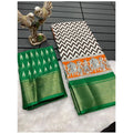 Generic Women's Soft Dola Cotton Kalamkari Printed Saree With Unstitched Blouse 5.5Mtr (Green)