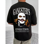 Generic Men's Casual Cotton Blend Printed Round Neck Half Sleeve T-Shirt (Black)