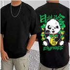 Generic Men's Casual Cotton Blend Printed Round Neck Half Sleeve T-Shirt (Black)