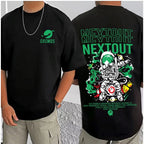 Generic Men's Casual Cotton Blend Printed Round Neck Half Sleeve T-Shirt (Black)