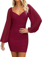 SpringSummer Atmospheric Long-Sleeve Dress