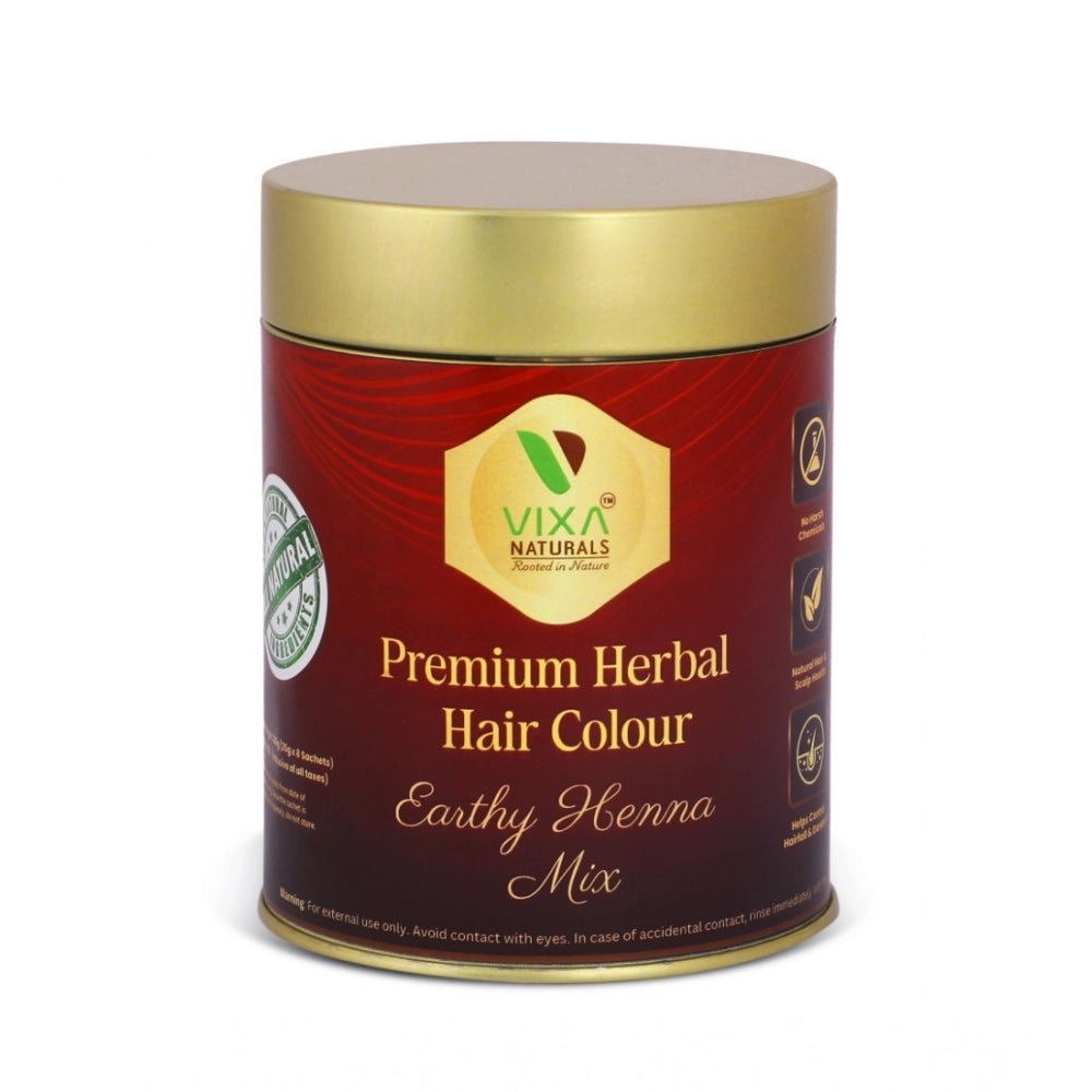 Generic Women's Vixa Naturals Dark Brown Mix Hair Color | Henna Powder for Hair | Natural Black Herbal Hair Dye | Organic Mehndi with Indigo, Tulsi, Baheda &amp; Thankuni | 25g x 8