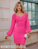 SpringSummer Atmospheric Long-Sleeve Dress