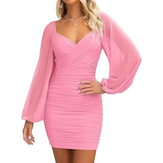 SpringSummer Atmospheric Long-Sleeve Dress