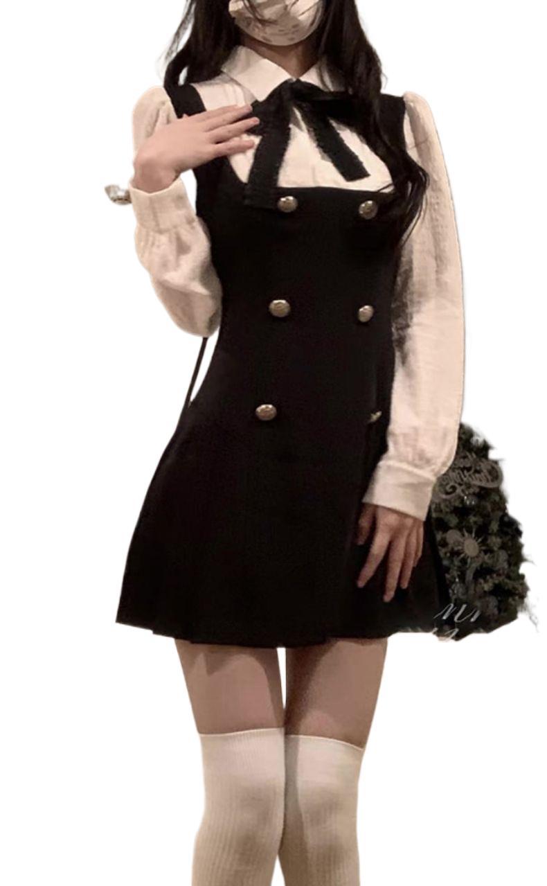 French-style Suspender Fake Two-Piece Dress For Women