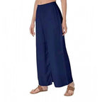 Generic Women's Casual Rayon Solid Ankle Length Palazzo (Navy Blue , Free Size)