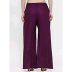 Generic Women's Casual Rayon Solid Ankle Length Palazzo (Purple, Free Size)