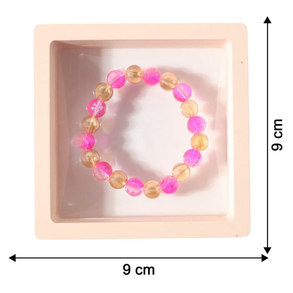 Elegant Dual-Tone Crystal Beaded Stretch Bracelet (1 Pc)