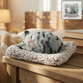 Closed-eye plush cat toy
