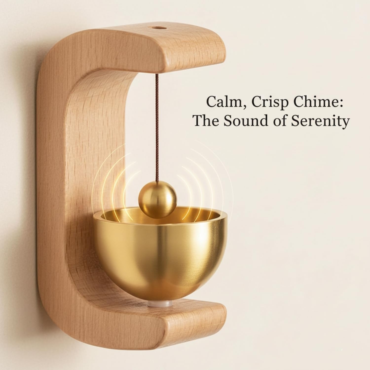 Megnetic Zen Bell for Meditation with Wooden Stand (1 Pc)
