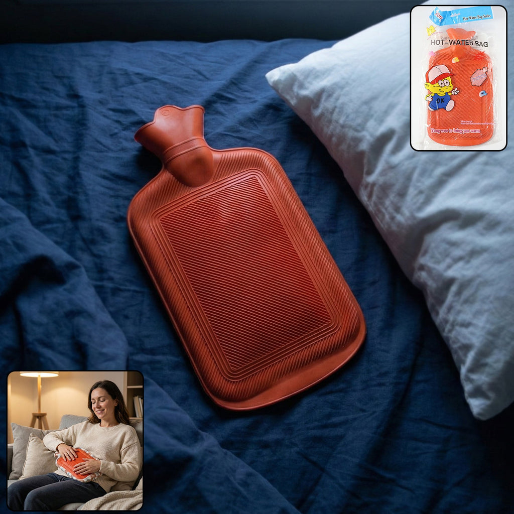 Premium Rubber Hot Water Bag for Pain Relief (31x18 Cm)