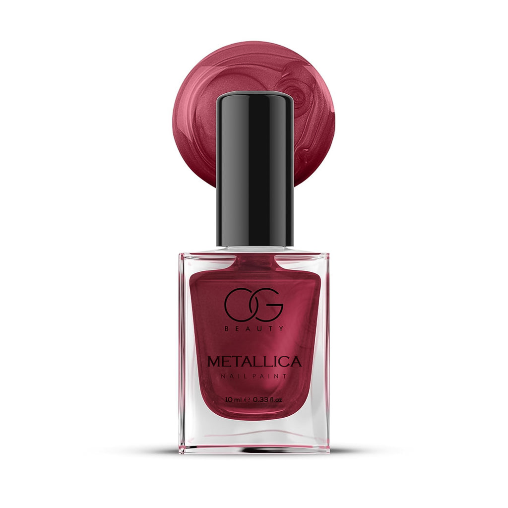 Og Beauty Premium Scarlet Red Metallica Nail Polish (1 Pc  10 Ml)