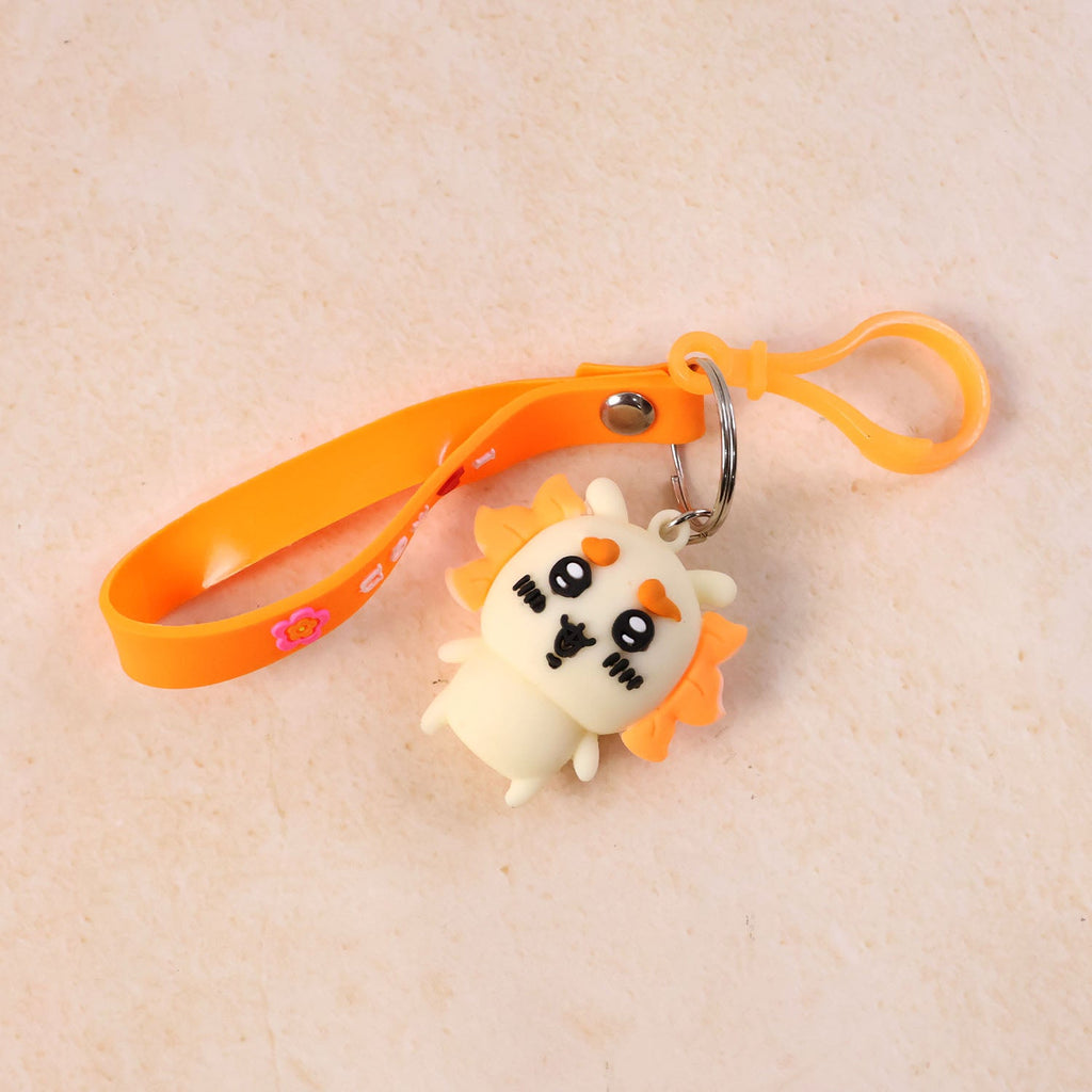 Cute Cartoon Lion Silicone Keychain (1 Pc)