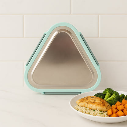 Ganesh Trinity 2-piece Stainless Steel Triangle Lunch Box Set