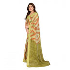 Generic Women's Georgette Printed Saree With Unstitched Blouse 5.5Mtr (Multicolor)