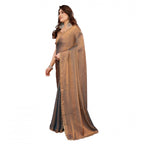 Generic Women's Georgette Printed Saree With Unstitched Blouse 5.5Mtr (Brown)
