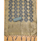 Generic Women's Banarasi Silk Printed Unstitched Salwar Suit Material With Dupatta (Grey, 3Mtrs)