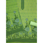 Generic Women's Banarasi Silk Printed Unstitched Salwar Suit Material With Dupatta (Pista, 3Mtrs)