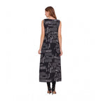 Generic Women's Casual Crepe Sleeveless Slit Dress (Black)