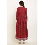 Generic Women's Casual Rayon Full sleeve Kurti (Maroon)