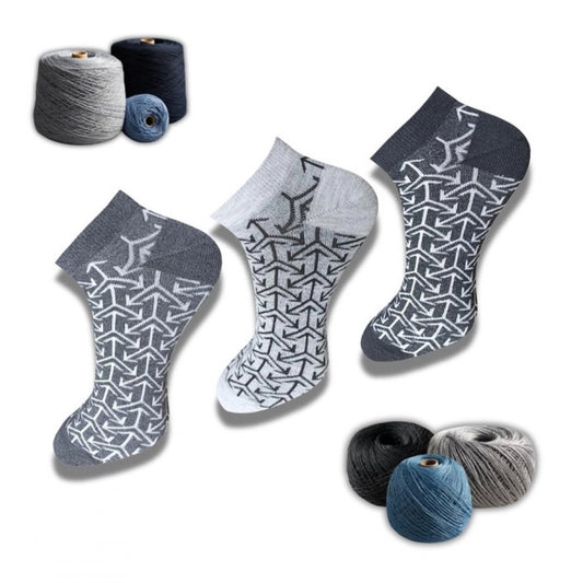 Generic 3_Pair Set Unisex Casual Cotton Printed Low Cut Socks (Multicolor)