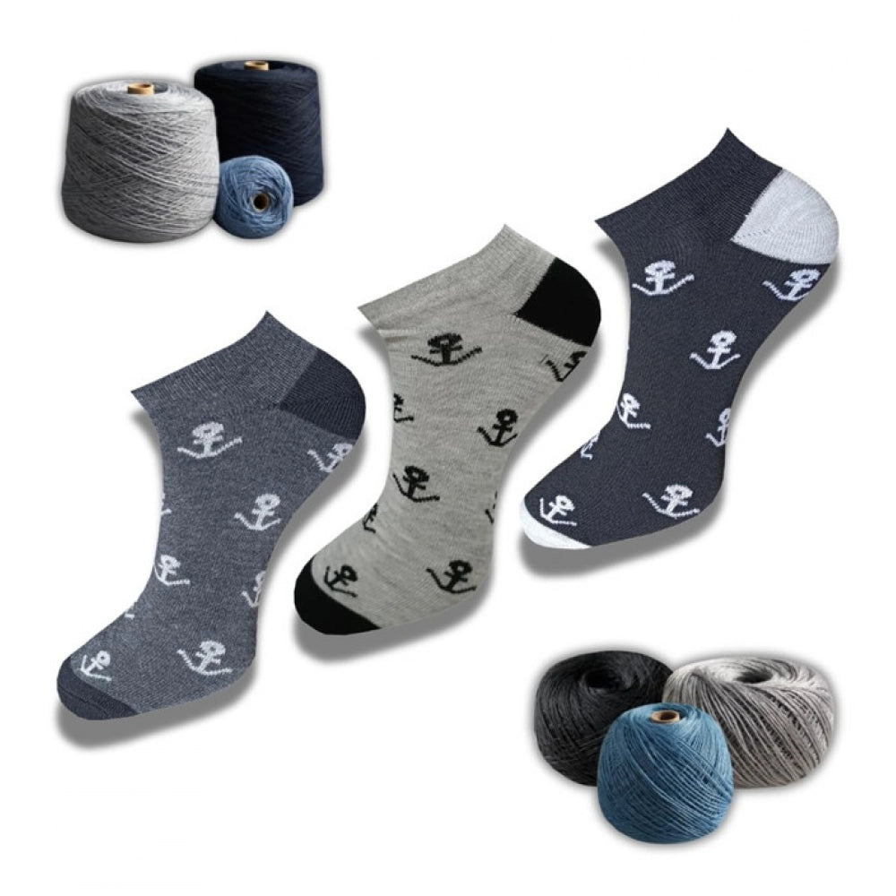 Generic 3_Pair Set Unisex Casual Cotton Printed Low Cut Socks (Multicolor)
