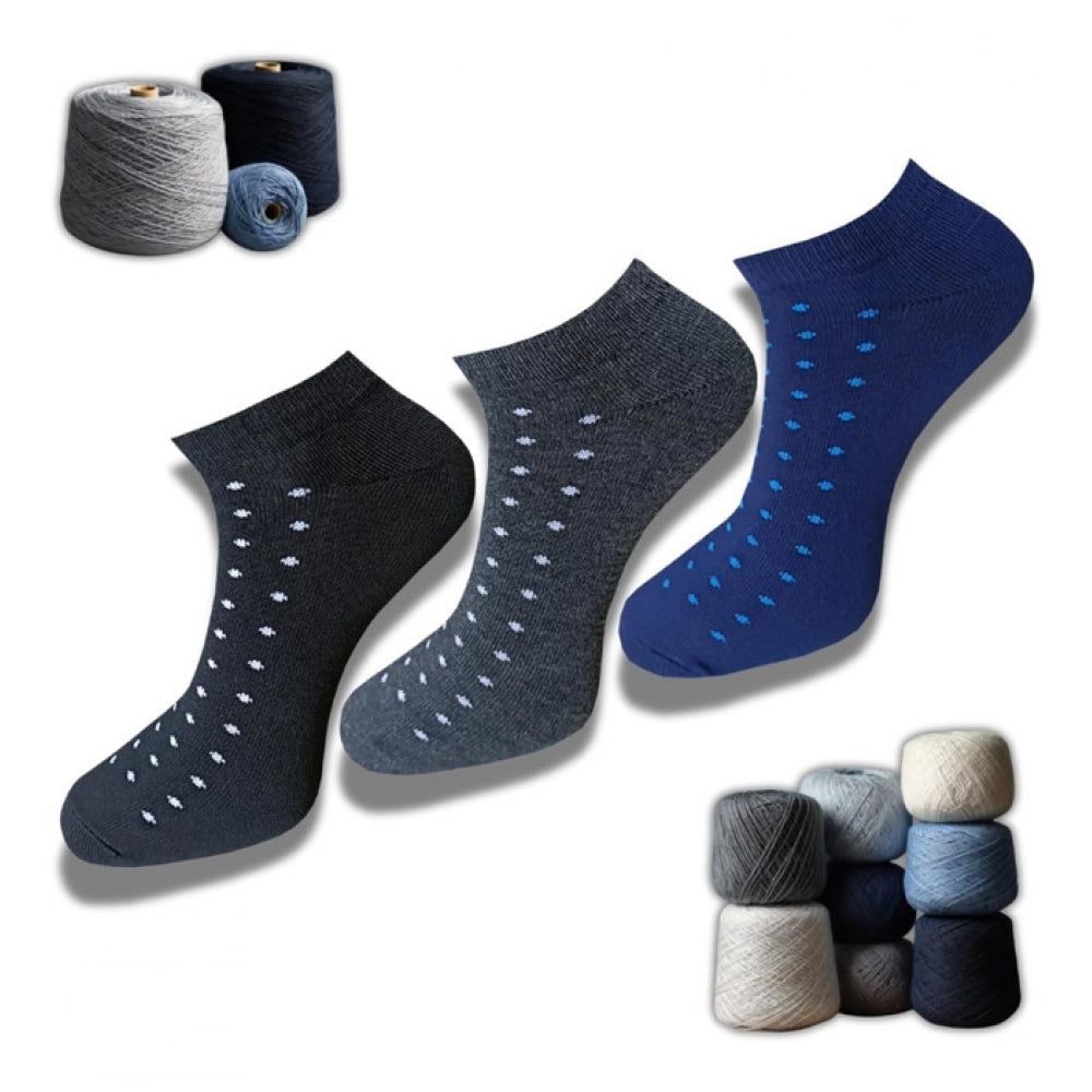 Generic 3_Pair Set Unisex Casual Cotton Printed Low Cut Socks (Multicolor)