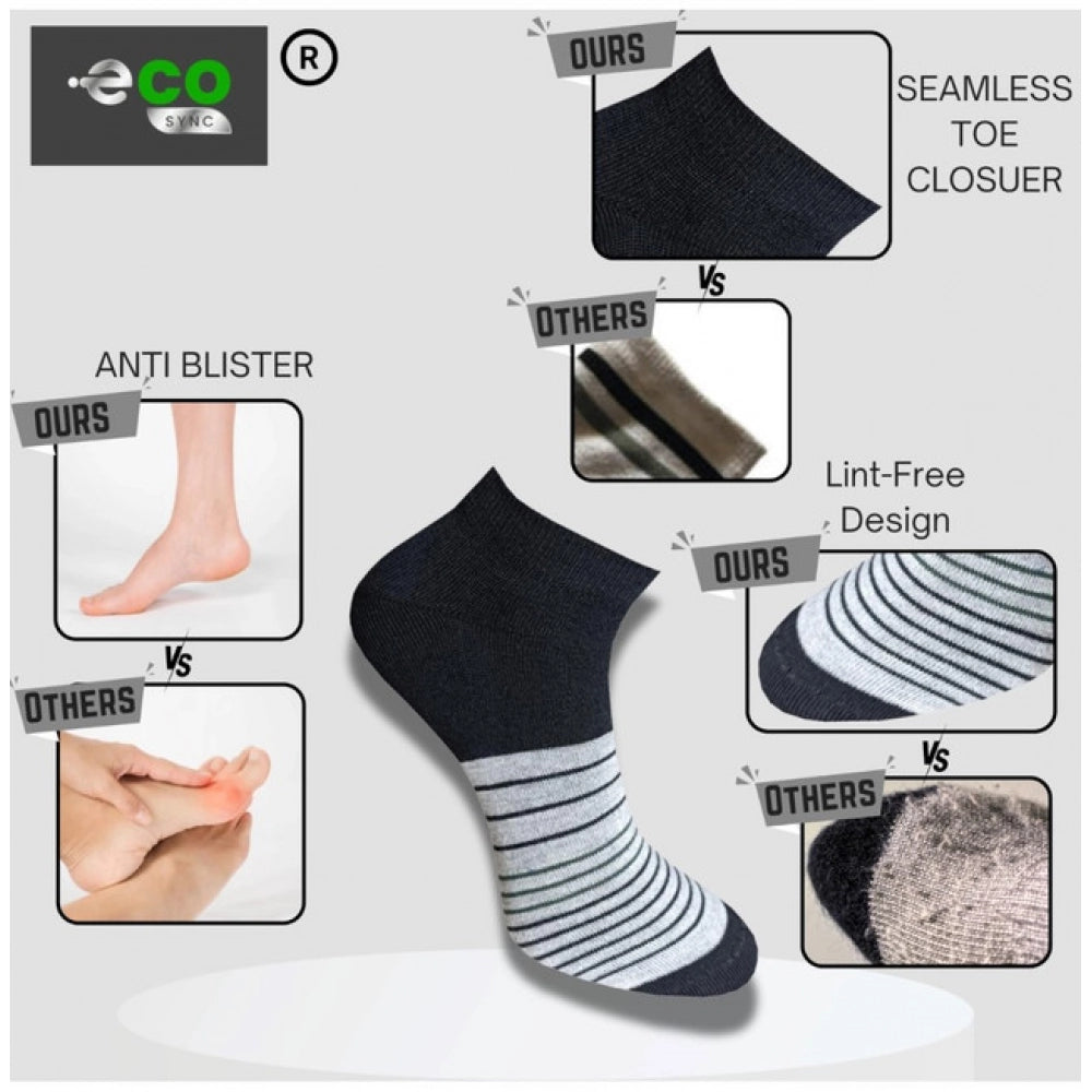 Generic 3_Pair Set Unisex Casual Cotton Printed Low Cut Socks (Multicolor)