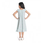 Generic Girl's Heavy Pc Printed Sleeve Less Round Neck Dress (Light Blue)